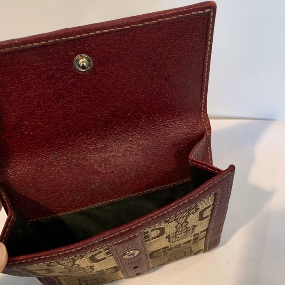 AUTH Gucci Brown Red Horsebit Monogram Wallet - Picture 6 of 10